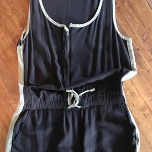 Black & Olive striped romper